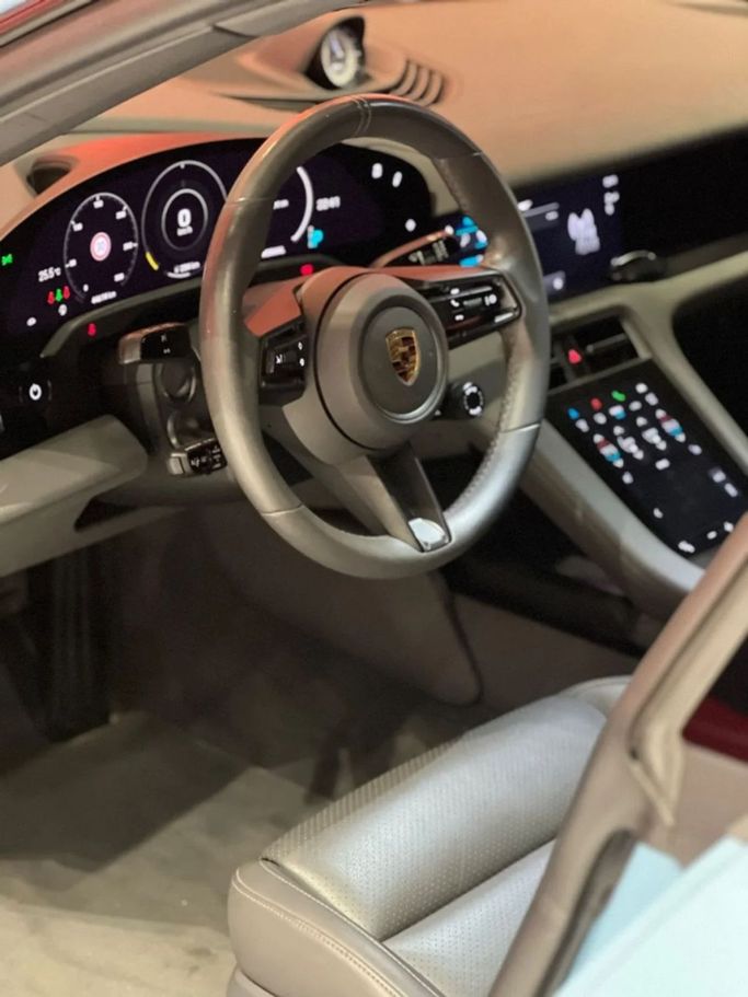 Used Porsche Taycan I, 2022 in Dubai by A Class Motors, Light Blue color.  | AUTO.AE