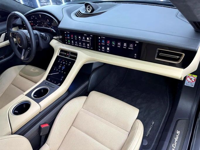 Used Porsche Taycan Turbo S I, 2021 in Dubai by Zeus Motors, Black color. GCC Specs | AUTO.AE