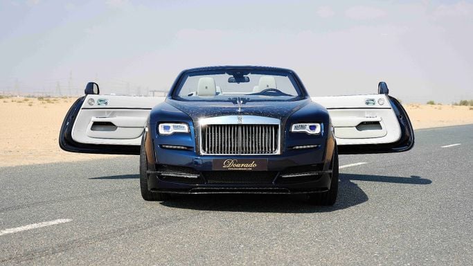 Used Rolls-Royce Dawn, 6.6 l, 2022 in Dubai by Dourado Luxury Car, Blue color. European Specs | AUTO.AE