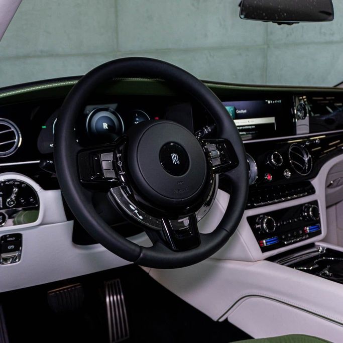 Rolls-Royce Spectre, 2024 business coupe for rent in Dubai by DEIZ, green color | AUTO.AE