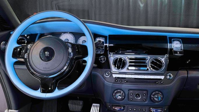 Used Rolls-Royce Wraith, 6.6 l, 2020 in Dubai by Dourado Luxury Car, Blue color. European Specs | AUTO.AE