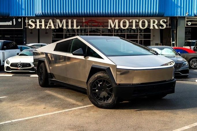 New Tesla Cybertruck Cyberbeast, 2024 in Dubai by Shamil Motors, Bronze color. American Specs | AUTO.AE