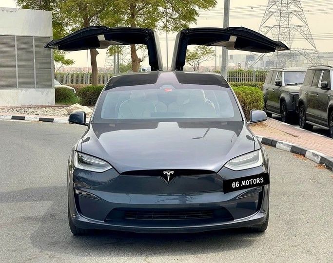 Used Tesla Model X Plaid I Facelift, 2023 in Dubai by 66 Motors, Grey color. GCC Specs | AUTO.AE