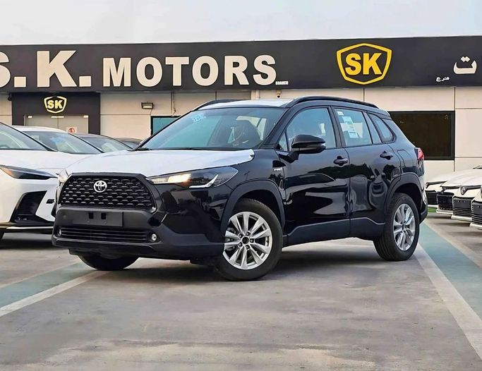 New Toyota Corolla Cross I, 1.8 l, 2024 in Dubai by SK Motors, Black color. GCC Specs | AUTO.AE