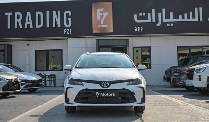 New Toyota Corolla XII (E210), 1.6 l, 2024 in Dubai by F7 Motors, White color. GCC Specs | AUTO.AE