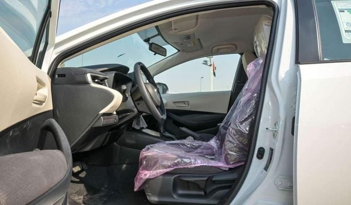 New Toyota Corolla XII (E210), 1.6 l, 2024 in Dubai by F7 Motors, White color. GCC Specs | AUTO.AE