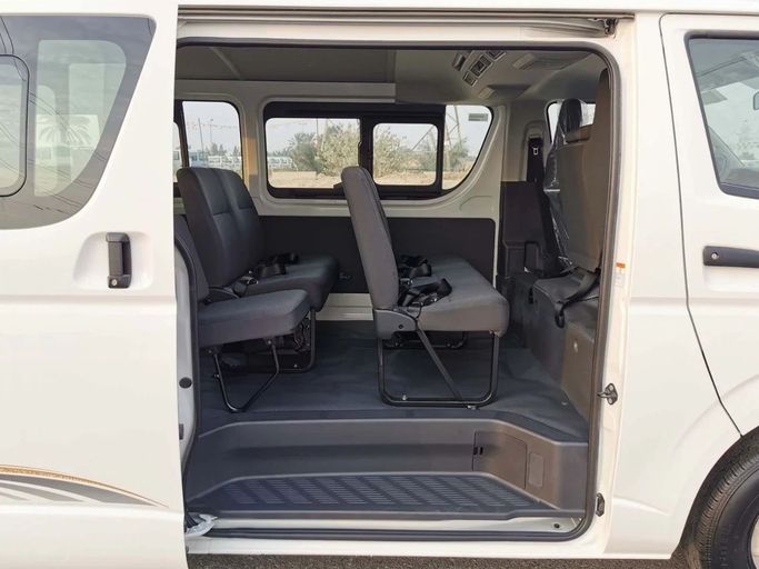 New Toyota HiAce H200 Facelift, 2.5 l, 2025 in Dubai by SK Motors, White color. GCC Specs | AUTO.AE