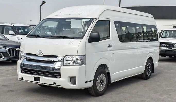 New Toyota HiAce H200 Facelift, 2.5 l, 2024 in Dubai by SALEM WALY AUTO FZE, White color. GCC Specs | AUTO.AE