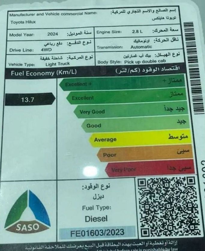 New Toyota Hilux VIII Facelift, 2.8 l, 2024 in Dubai by Mohamed Hakim Motors, White color. GCC Specs | AUTO.AE