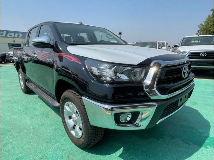 New Toyota Hilux VIII Facelift, 2.4 l, 2023 in Dubai by Mohamed Hakim Motors, Black color. GCC Specs | AUTO.AE