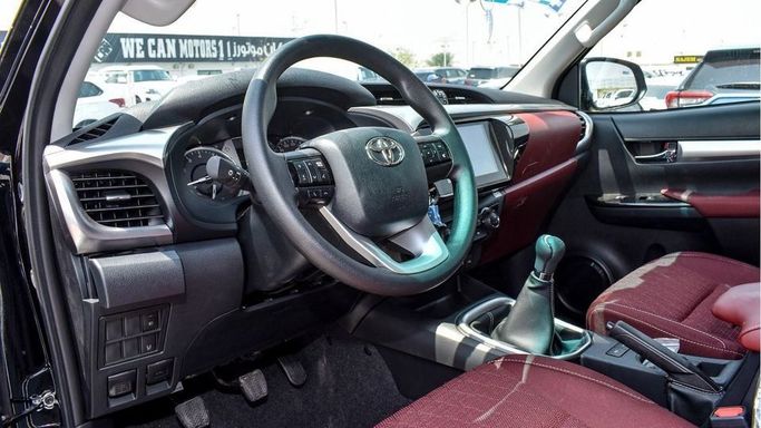 New Toyota Hilux VIII Facelift, 2.7 l, 2024 in Dubai by Najem Motors, Black color. GCC Specs | AUTO.AE