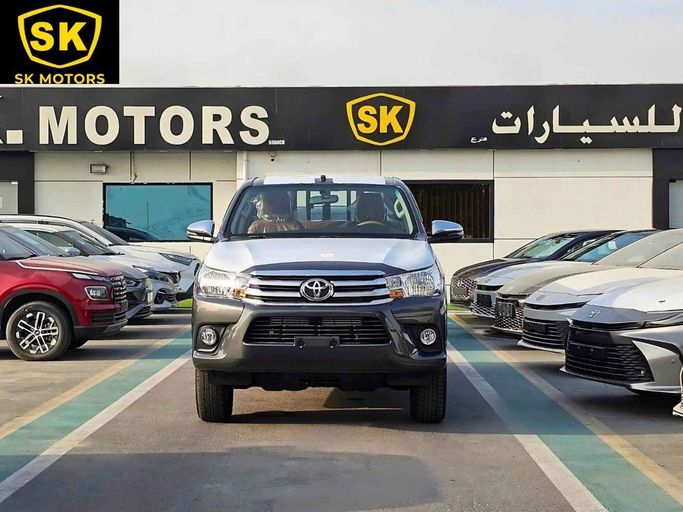 New Toyota Hilux VIII Facelift, 2.4 l, 2025 in Dubai by SK Motors, Grey color. GCC Specs | AUTO.AE