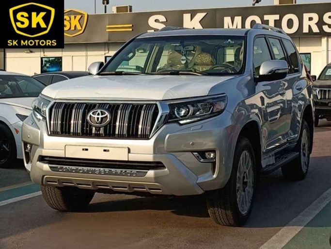 New Toyota Land Cruiser Prado 150 Series Facelift 3, 4.0 l, 2023 in Dubai by SK Motors, Silver color. GCC Specs | AUTO.AE