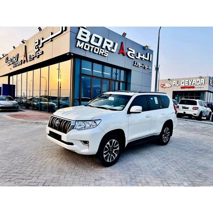 Used Toyota Land Cruiser Prado 150 Series Facelift 3, 4.0 l, 2023 in Dubai by Al Borj Motors, White color. GCC Specs | AUTO.AE