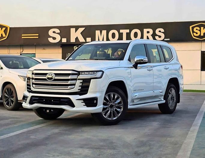 New Toyota Land Cruiser 300 Series, 3.4 l, 2025 in Dubai by SK Motors, White color. GCC Specs | AUTO.AE