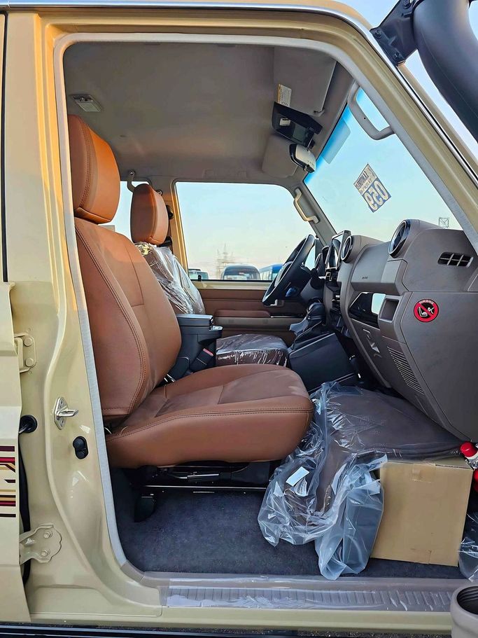New Toyota Land Cruiser 70 Series Facelift 2, 4.0 l, 2024 in Dubai by SK Motors, Beige color. GCC Specs | AUTO.AE