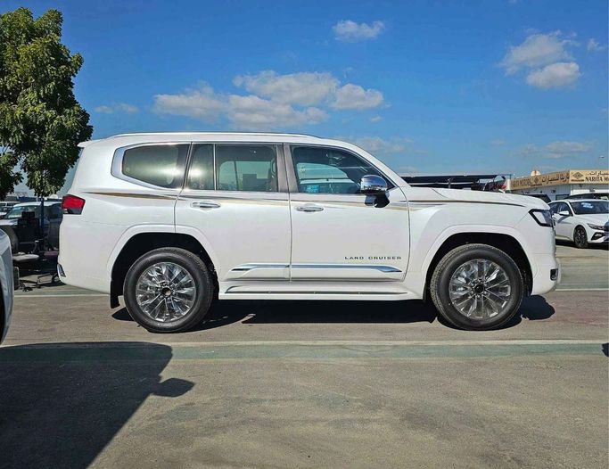 New Toyota Land Cruiser 300 Series, 3.3 l, 2024 in Dubai by SK Motors, White color. GCC Specs | AUTO.AE