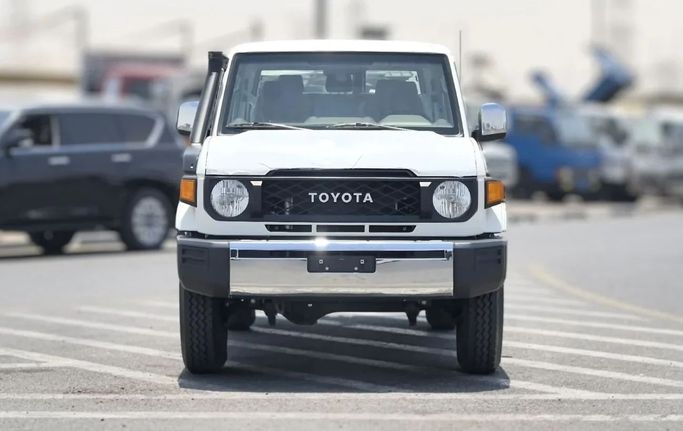 New Toyota Land Cruiser 70 Series Facelift 2, 4.5 l, 2025 in Dubai by SK Motors, White color. GCC Specs | AUTO.AE
