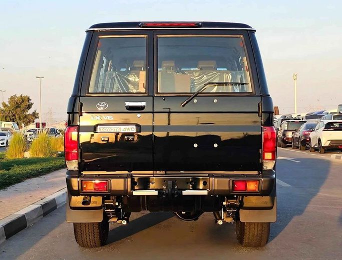 New Toyota Land Cruiser 70 Series Facelift 2, 4.0 l, 2024 in Dubai by SK Motors, Black color. GCC Specs | AUTO.AE