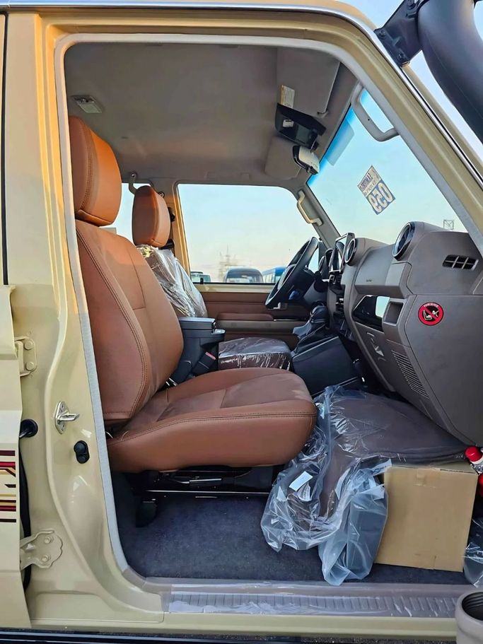 New Toyota Land Cruiser 70 Series Facelift 2, 4.0 l, 2024 in Dubai by SK Motors, Beige color. GCC Specs | AUTO.AE