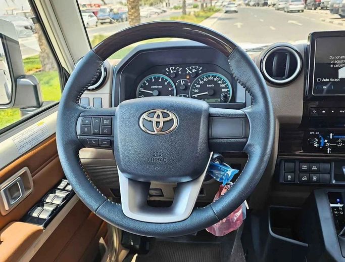 New Toyota Land Cruiser 70 Series Facelift 2, 4.0 l, 2024 in Dubai by SK Motors, Beige color. GCC Specs | AUTO.AE