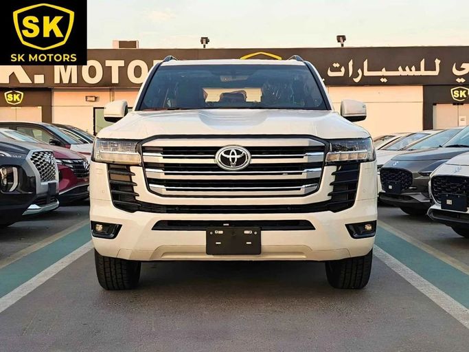 New Toyota Land Cruiser 300 Series, 3.3 l, 2024 in Dubai by SK Motors, White color. GCC Specs | AUTO.AE