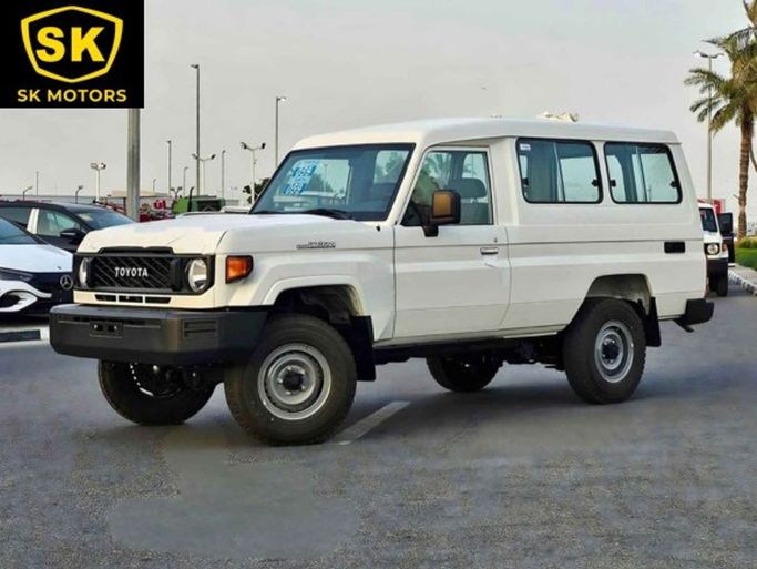 New Toyota Land Cruiser 70 Series Facelift 2, 4.5 l, 2024 in Dubai by SK Motors, White color. GCC Specs | AUTO.AE