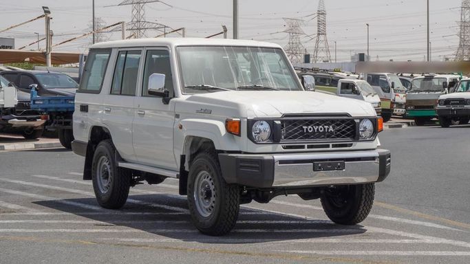 New Toyota Land Cruiser 70 Series Facelift 2, 4.0 l, 2025 in Dubai by Najem Motors, White color. GCC Specs | AUTO.AE