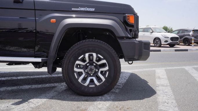 New Toyota Land Cruiser 70 Series Facelift 2, 4.0 l, 2025 in Dubai by Najem Motors, Black color. GCC Specs | AUTO.AE