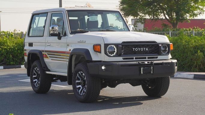 New Toyota Land Cruiser 70 Series Facelift 2, 4.0 l, 2025 in Dubai by Najem Motors, White color. GCC Specs | AUTO.AE