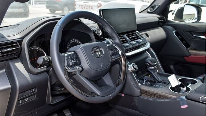 New Toyota Land Cruiser 300 Series, 3.4 l, 2024 in Dubai by Najem Motors, White color. GCC Specs | AUTO.AE