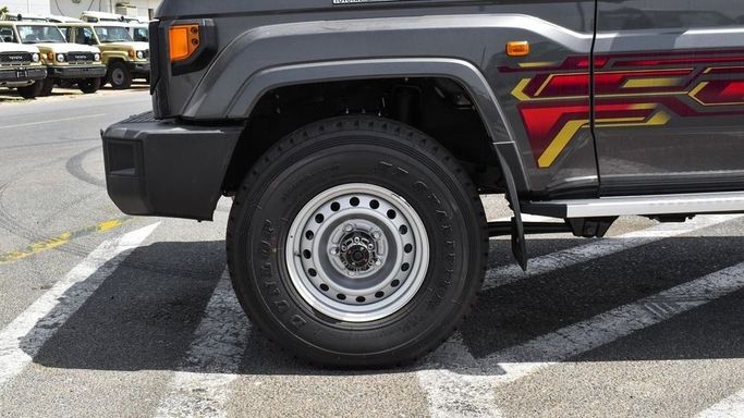 New Toyota Land Cruiser 70 Series Facelift 2, 4.0 l, 2024 in Dubai by Najem Motors, Grey color. GCC Specs | AUTO.AE