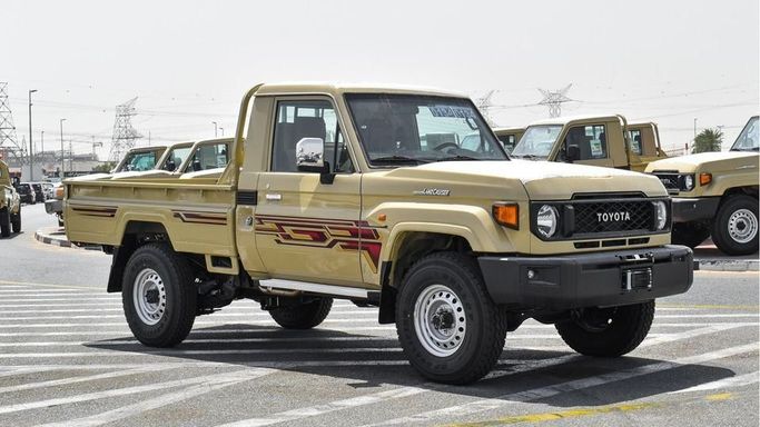 New Toyota Land Cruiser 70 Series Facelift 2, 4.0 l, 2024 in Dubai by Najem Motors, Beige color. GCC Specs | AUTO.AE