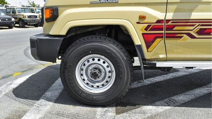 New Toyota Land Cruiser 70 Series Facelift 2, 4.0 l, 2024 in Dubai by Najem Motors, Beige color. GCC Specs | AUTO.AE