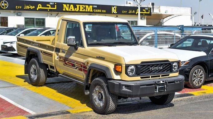 New Toyota Land Cruiser 70 Series Facelift 2, 4.0 l, 2024 in Dubai by Najem Motors, Beige color. GCC Specs | AUTO.AE