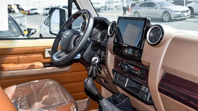 New Toyota Land Cruiser 70 Series Facelift 2, 4.0 l, 2024 in Dubai by Najem Motors, Beige color. GCC Specs | AUTO.AE