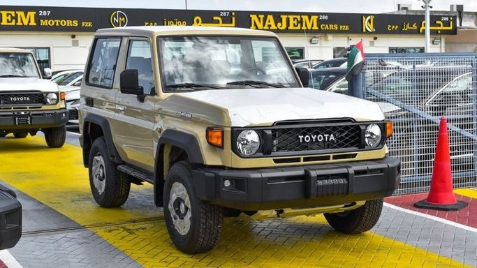 New Toyota Land Cruiser 70 Series Facelift 2, 4.0 l, 2024 in Dubai by Najem Motors, Beige color. GCC Specs | AUTO.AE