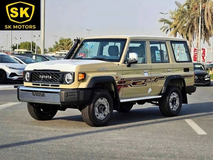 New Toyota Land Cruiser 70 Series Facelift 2, 4.0 l, 2024 in Dubai by SK Motors, Beige color. GCC Specs | AUTO.AE