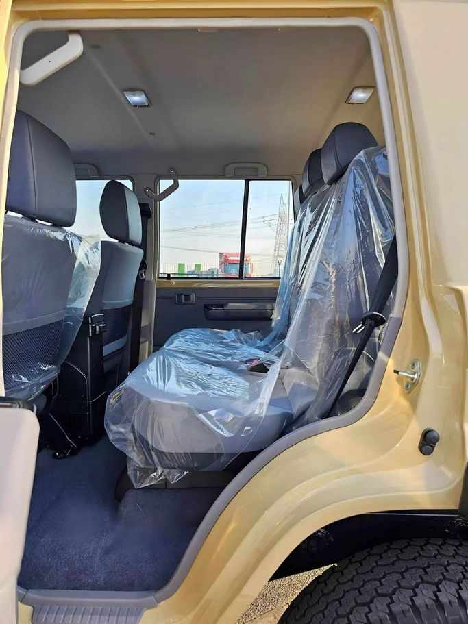 New Toyota Land Cruiser 70 Series Facelift 2, 4.0 l, 2024 in Dubai by SK Motors, Beige color. GCC Specs | AUTO.AE