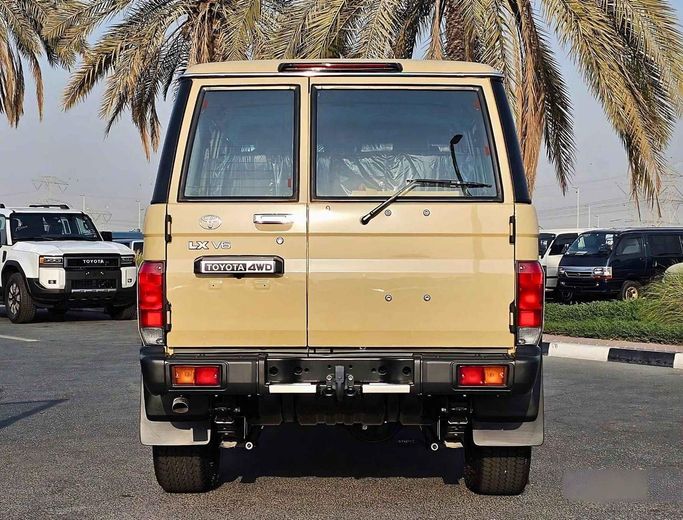 New Toyota Land Cruiser 70 Series Facelift 2, 4.0 l, 2024 in Dubai by SK Motors, Beige color. GCC Specs | AUTO.AE