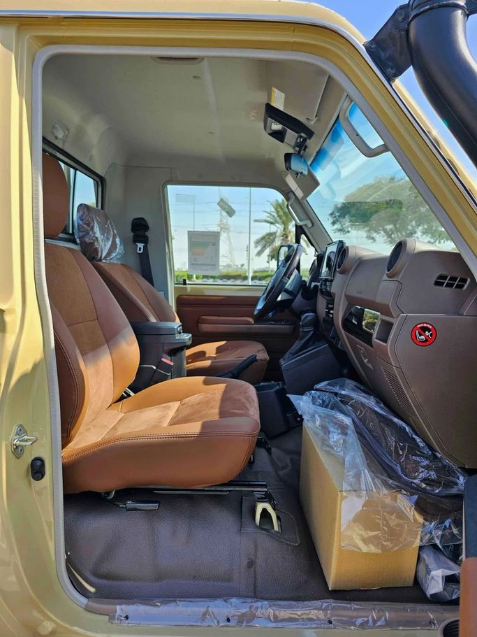 New Toyota Land Cruiser 70 Series Facelift 2, 2.8 l, 2024 in Dubai by SK Motors, Beige color. GCC Specs | AUTO.AE