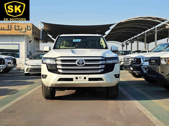 New Toyota Land Cruiser 300 Series, 3.4 l, 2024 in Dubai by SK Motors, White color. GCC Specs | AUTO.AE