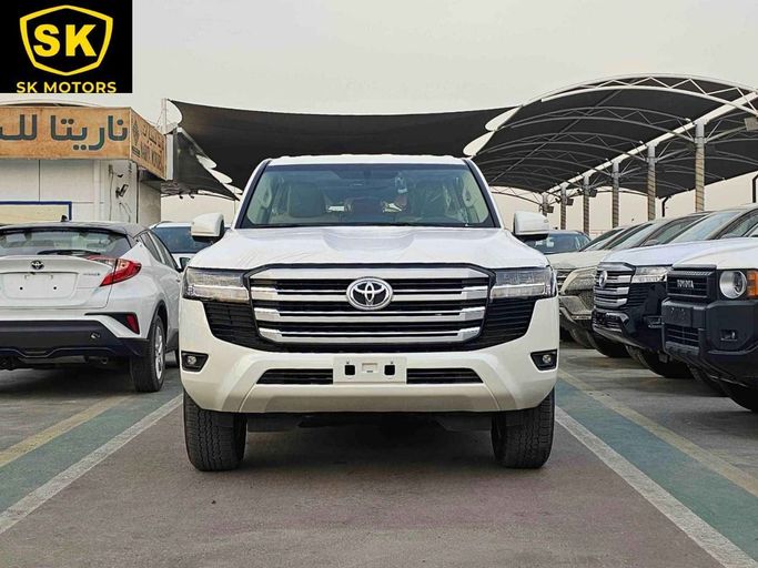 New Toyota Land Cruiser 300 Series, 3.4 l, 2024 in Dubai by SK Motors, White color. GCC Specs | AUTO.AE