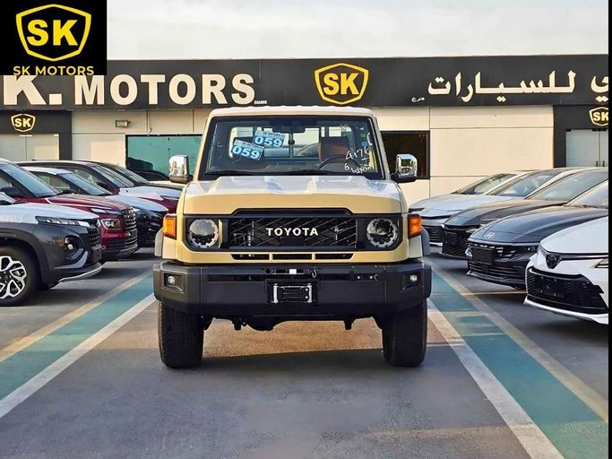 New Toyota Land Cruiser 70 Series Facelift 2, 2.8 l, 2025 in Dubai by SK Motors, Beige color. GCC Specs | AUTO.AE