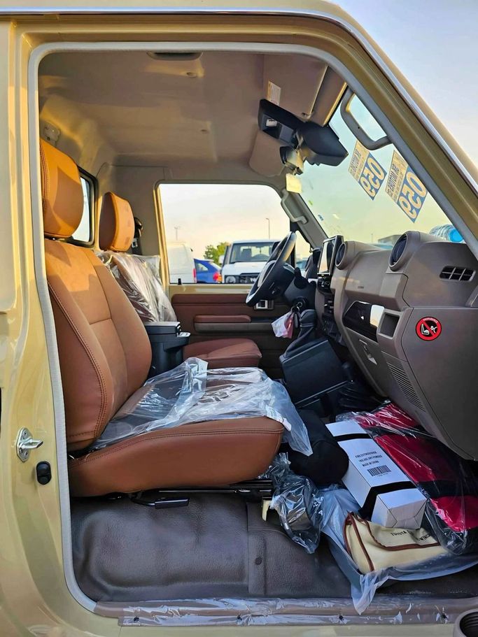 New Toyota Land Cruiser 70 Series Facelift 2, 2.8 l, 2025 in Dubai by SK Motors, Beige color. GCC Specs | AUTO.AE