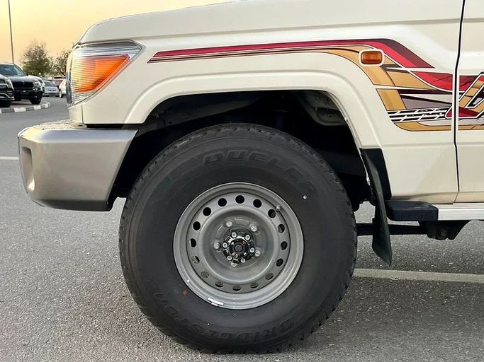 New Toyota Land Cruiser 70 Series Facelift 1, 4.5 l, 2023 in Dubai by We Can Motors, White color. GCC Specs | AUTO.AE