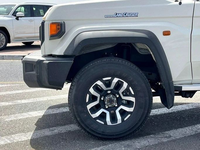 New Toyota Land Cruiser 70 Series Facelift 2, 2.8 l, 2025 in Dubai by We Can Motors, White color. GCC Specs | AUTO.AE