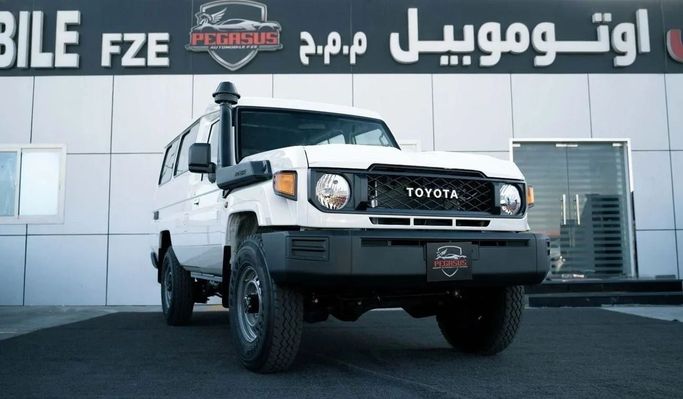 New Toyota Land Cruiser 70 Series Facelift 2, 4.0 l, 2025 in Dubai by Pegasus Automobile, White color. GCC Specs | AUTO.AE