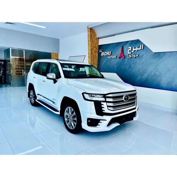 New Toyota Land Cruiser 300 Series, 3.4 l, 2024 in Dubai by Al Borj Motors, White color. GCC Specs | AUTO.AE