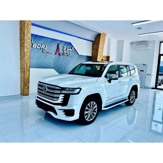 New Toyota Land Cruiser 300 Series, 3.4 l, 2024 in Dubai by Al Borj Motors, White color. GCC Specs | AUTO.AE
